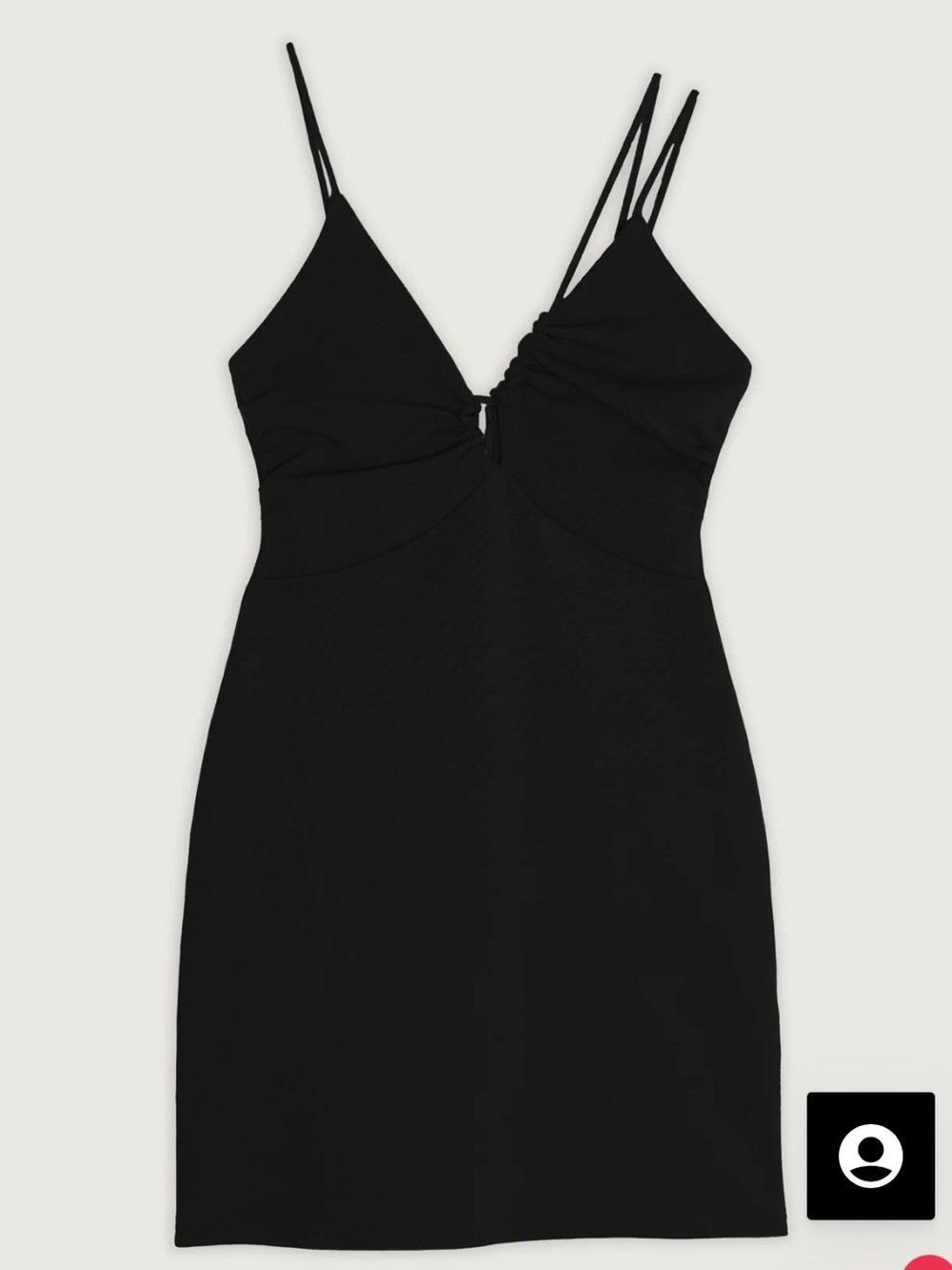 OAK + FORT Minimalist Muti-Strap Keyhole Mini Dress LBD